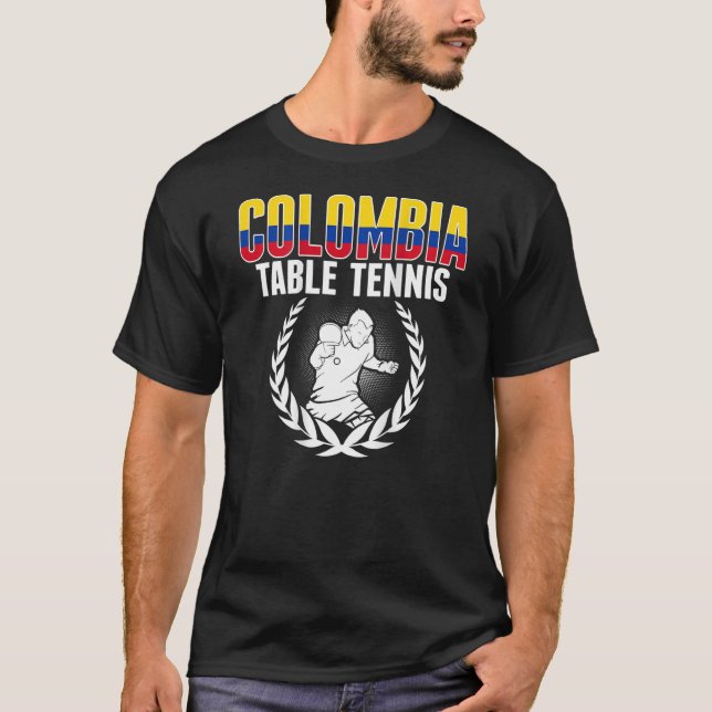 Camiseta Colombia: Mesa de ping pong colombiano (Anverso)