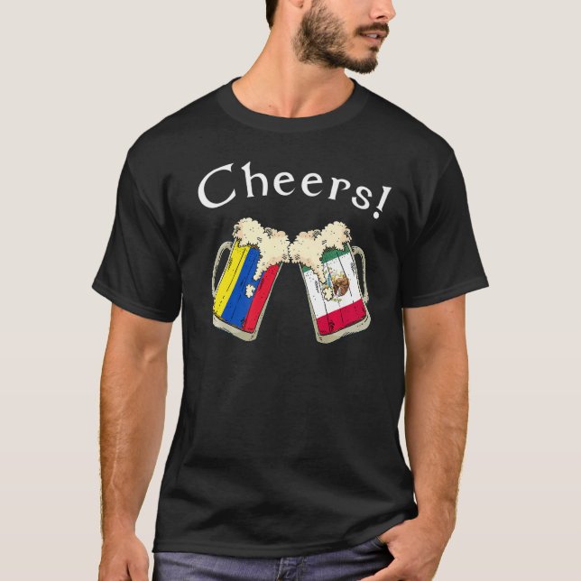 Camiseta Colombia Mexico Flag Cheers Beer Grown Patriot Cou (Anverso)