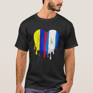Camiseta Colombia Nicaragua Bandera Corazón Ciudadano Criad