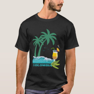 Camiseta Colombia Palms Cocktail Beach Latin America Souven
