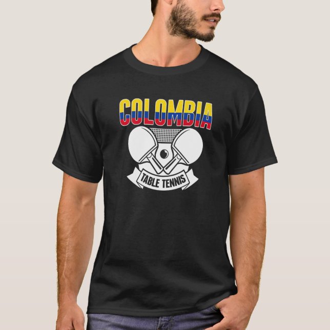 Camiseta Colombia Ping Pong  Colombian Table Tennis Support (Anverso)