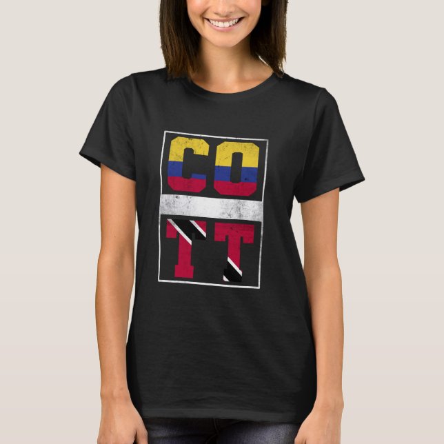 Camiseta Colombia y Trinidad mezclan Ro colombiano triniten (Anverso)