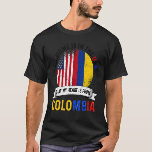 Camiseta Colombian American Patriot Heart Is From Colombia 