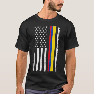 Camiseta Colombian American US Flag Colombia