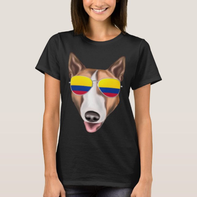 Camiseta Colombian Flag Bull Terrier Dog Colombia Pocket (Anverso)