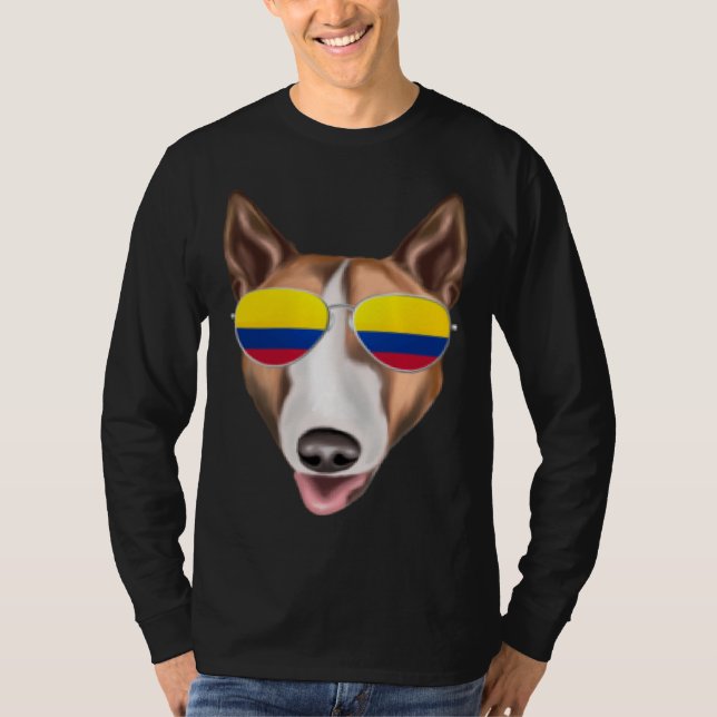 Camiseta Colombian Flag Bull Terrier Dog Colombia Pocket (Anverso)