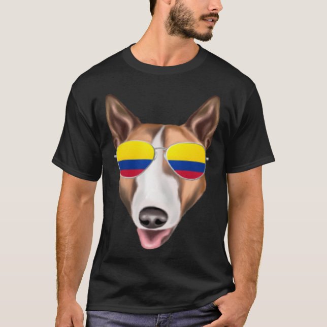 Camiseta Colombian Flag Bull Terrier Dog Colombia Pocket (Anverso)