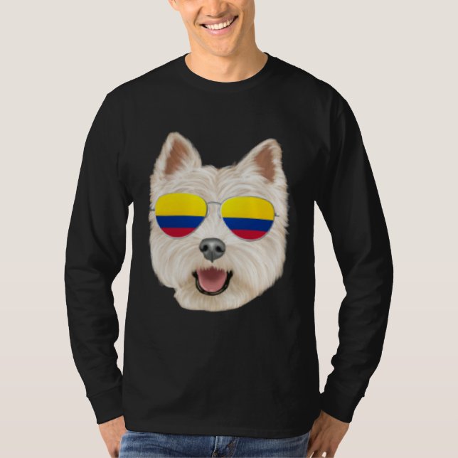 Camiseta Colombian Flag West Highland White Terrier Dog Poc (Anverso)