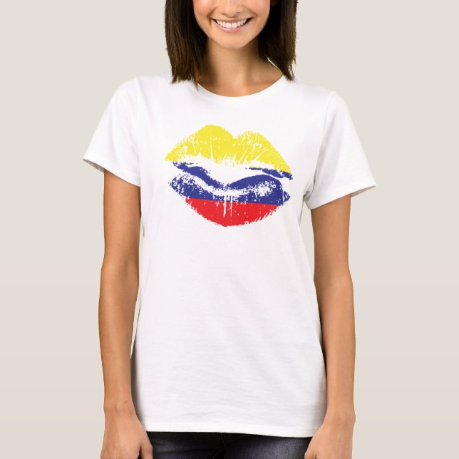 Camiseta Colombian Lips T-shirt Design for women. (Anverso)