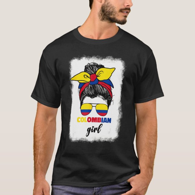 Camiseta Colombiana Colombia Flag Cute Colombian Girl For W (Anverso)
