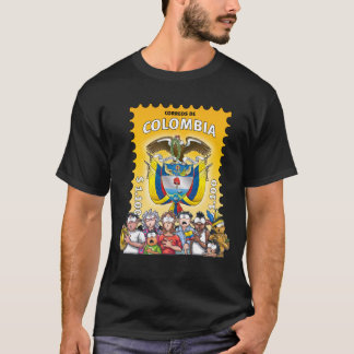Camiseta colombiana con una graciosa estampilla de