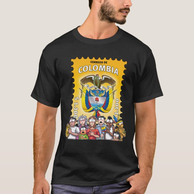 Camiseta colombiana con una graciosa estampilla de (Anverso)