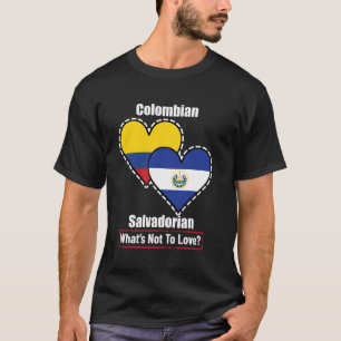Camiseta Colombiano Salvadoreño Corazón Banderas Qué No Am