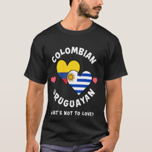 Camiseta Colombiano Uruguayo Qué No Amar Corazón Banderas