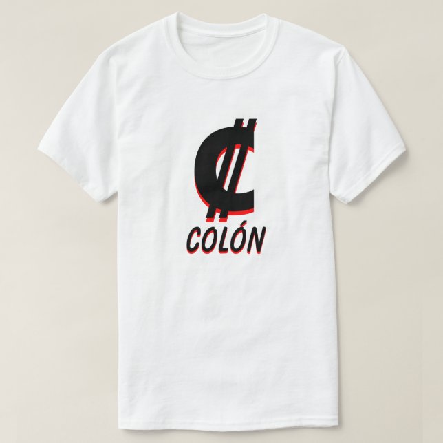 Camiseta ₡ colón blanco (Diseño del anverso)