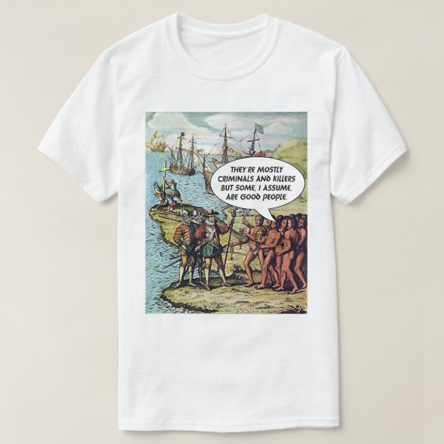 Camiseta Colón llega a América en el gracioso anti Trump (Diseño del anverso)