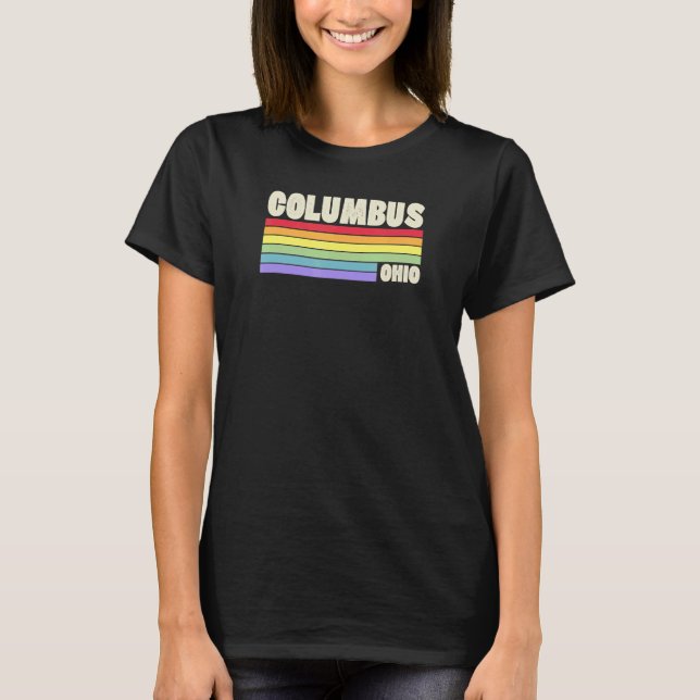 Camiseta Colón Orgullo Ohio Bandera Arcoiris Orgullo Gay Me (Anverso)