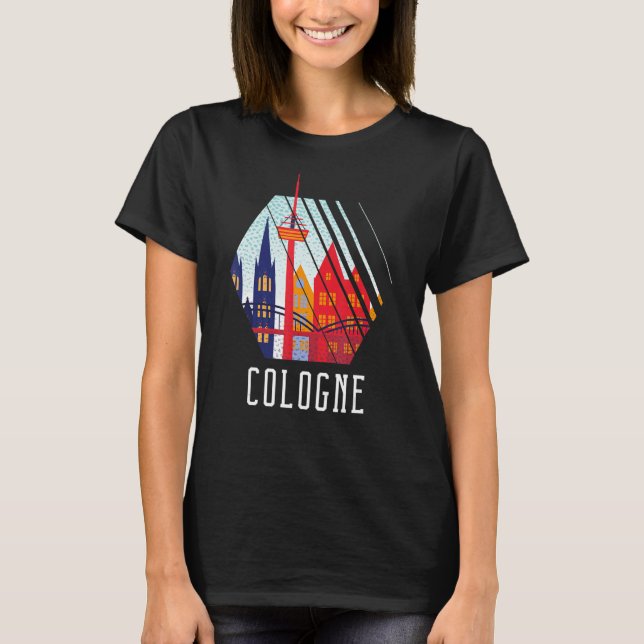 Camiseta Colonia Alemania Skyline Silhouette Esquema Sk (Anverso)