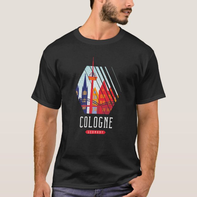 Camiseta Colonia Alemania Skyline Silhouette Esquema Sk (Anverso)