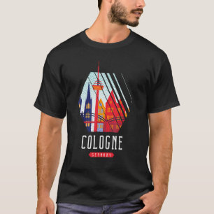 Camiseta Colonia Alemania Skyline Silhouette Esquema Sk
