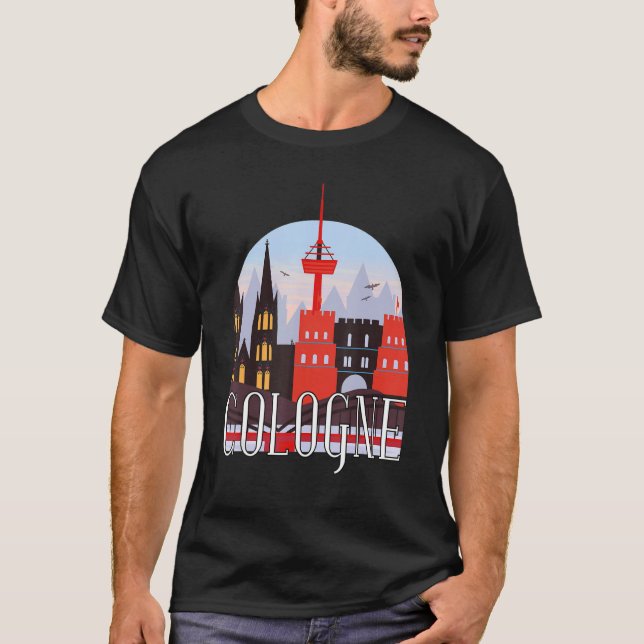 Camiseta Colonia Alemania Skyline Silhouette Esquema Sk (Anverso)