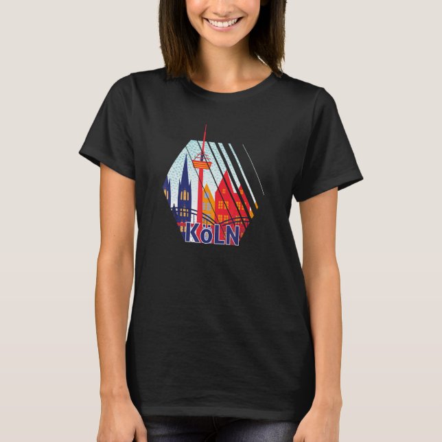 Camiseta Colonia Alemania Skyline Silhouette Esquema Sk (Anverso)