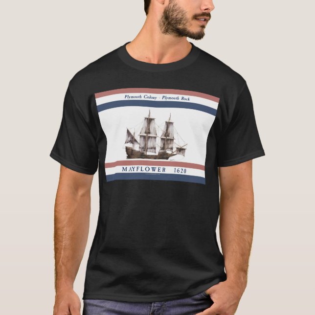 Camiseta colonia de Plymouth de 10 mayflower (Anverso)
