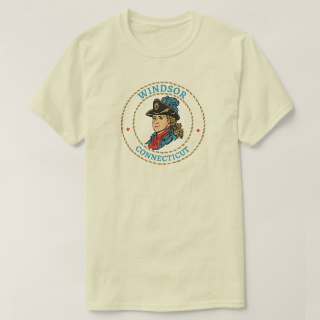Camiseta Colonial de Connecticut de Windsor (Diseño del anverso)
