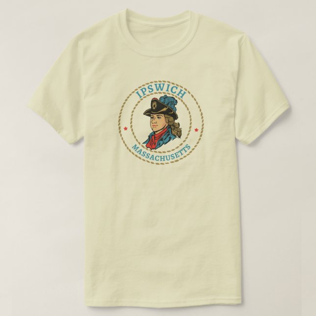 Camiseta Colonial de Ipswich Massachusetts (Diseño del anverso)