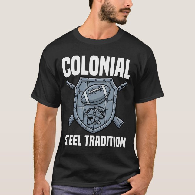 CAMISETA COLONIAL STEEL TRADITION - NEW ENGLAND FOOTBALL (Anverso)