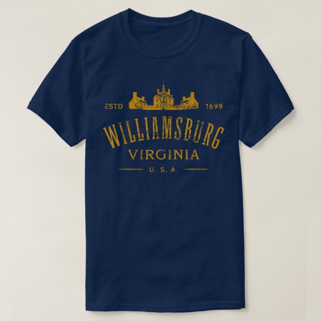 Camiseta Colonial Williamsburg Virginia Vintage con problem (Diseño del anverso)