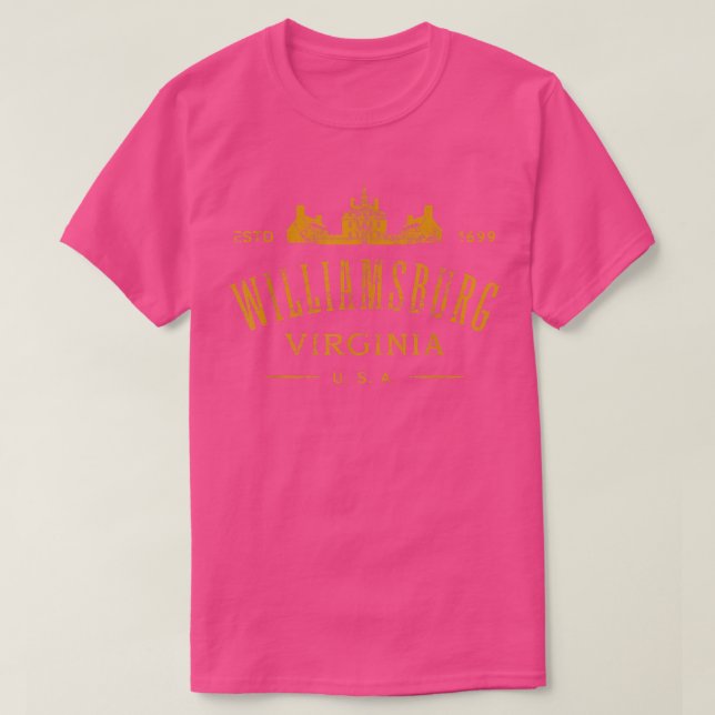 Camiseta Colonial Williamsburg Virginia Vintage con problem (Diseño del anverso)