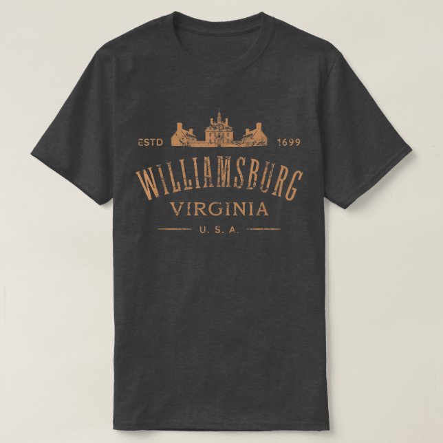 Camiseta Colonial Williamsburg Virginia Vintage con problem (Diseño del anverso)