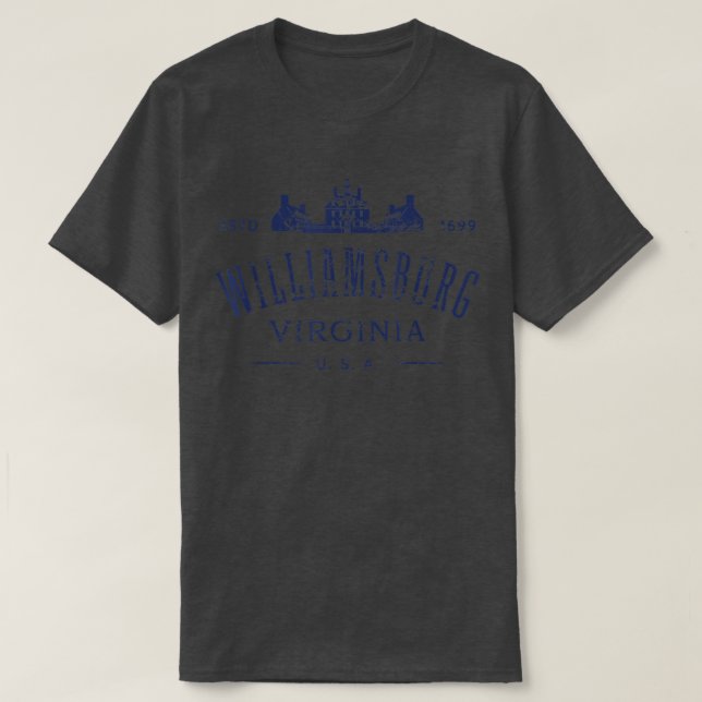 Camiseta Colonial Williamsburg Virginia Vintage Distressed  (Diseño del anverso)