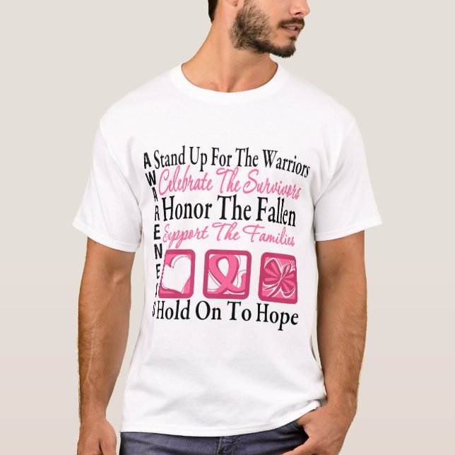 Camiseta Coloqúese para arriba celebran al cáncer de pecho (Anverso)