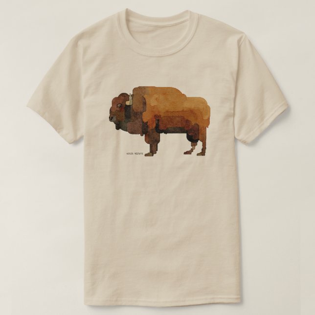 Camiseta color agua de búfalo estadounidense (Biso (Diseño del anverso)