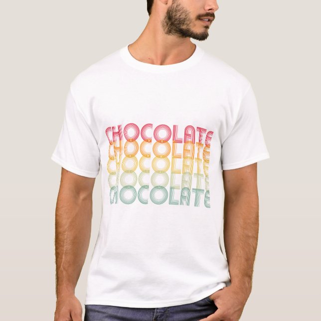 Camiseta color arcoiris de chocolate retro (Anverso)