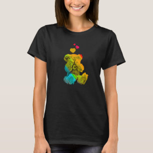 Camiseta Color arcoiris Oso de peluche con corazones colori