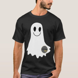 CAMISETA COLOR BLANCO DE FANTASMA CUIDADO CON LOGOTIPO DE M