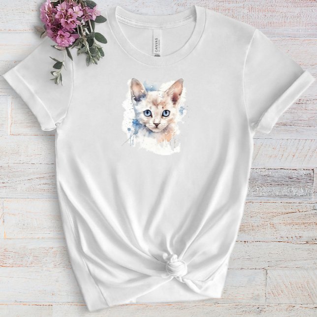 Camiseta Color blanco del gato lindo (Subido por el creador)