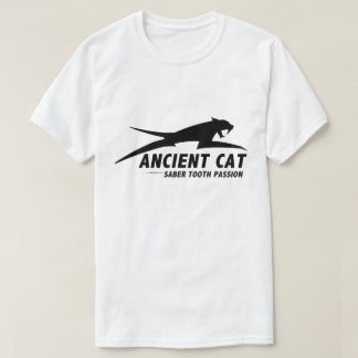 Camiseta Color claro antiguo del gato (gato dentado del