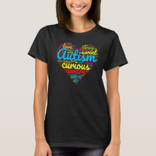 Camiseta Color Concienciación Autismo Rasgos Autismo Corazó
