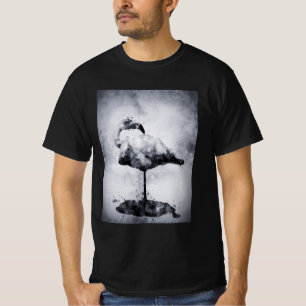Camiseta Color de agua blanco y negro de flamenco 02