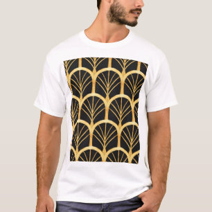 Camiseta Color de agua de imitación dorada dibujada a mano