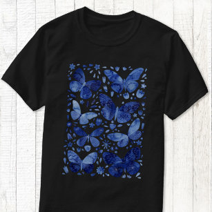Camiseta Color de agua de mariposa azul
