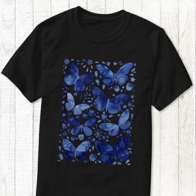 Camiseta Color de agua de mariposa azul (Blue butterfly t-shirt)