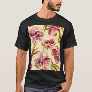 Camiseta Color de agua de Peonies: Bliss de fondo sin foco