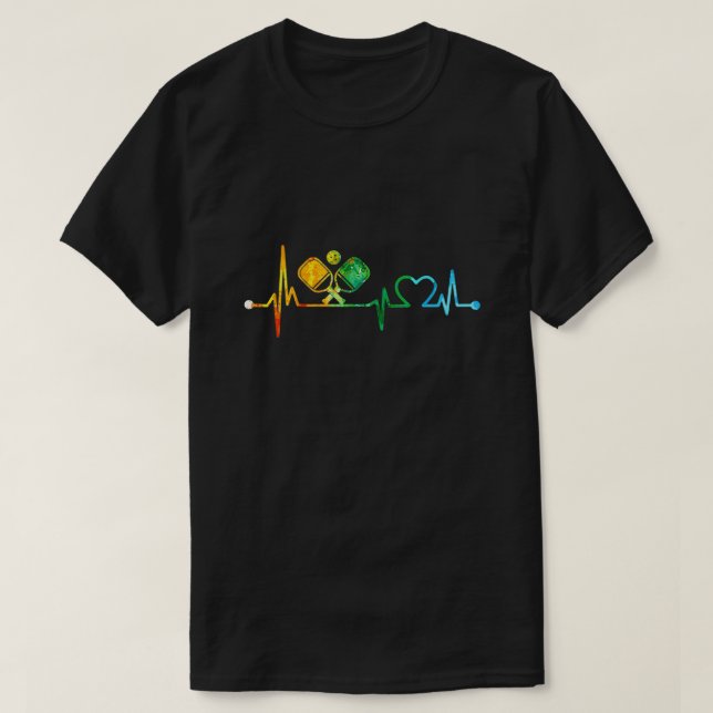 CAMISETA COLOR DE AGUA DE PICKLEBALL HEARTBEAT (Diseño del anverso)