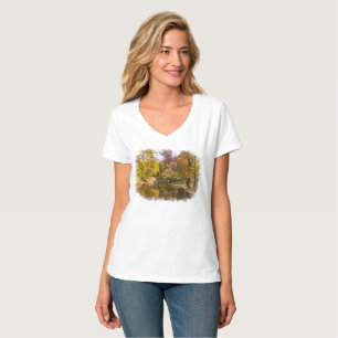 Camiseta Color de agua de reflexión del parque amarillo oto
