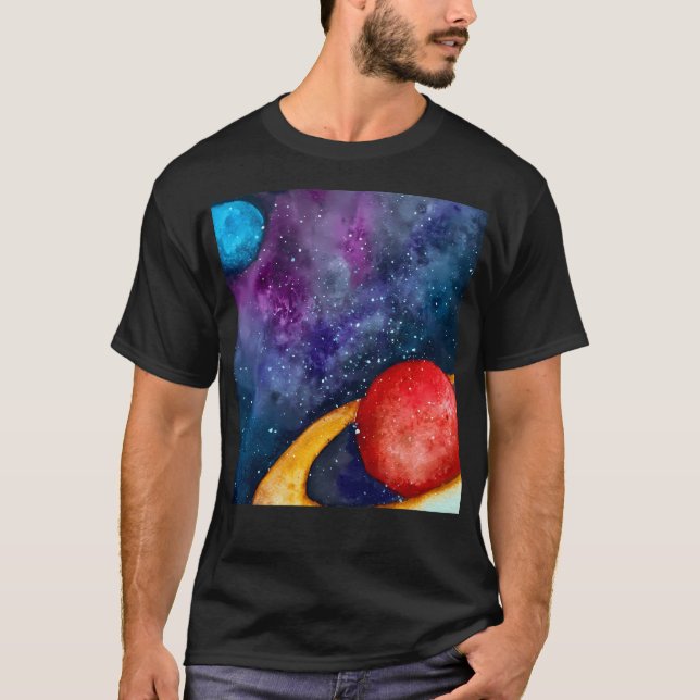 Camiseta Color de agua en el espacio (Anverso)